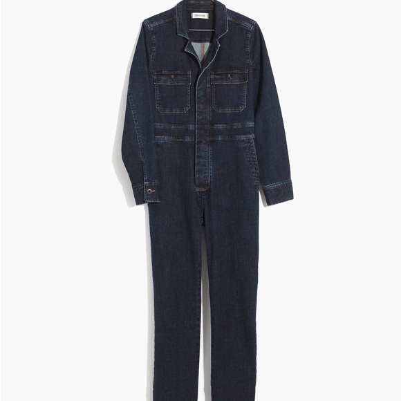 Madewell Denim Slim Dark Wash Coverall Jumpsuit | Size 2 - Picture 3 of 12